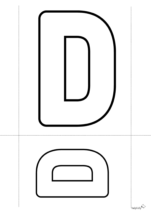 Buchstabenschablone D zum Ausdrucken als gratis PDF