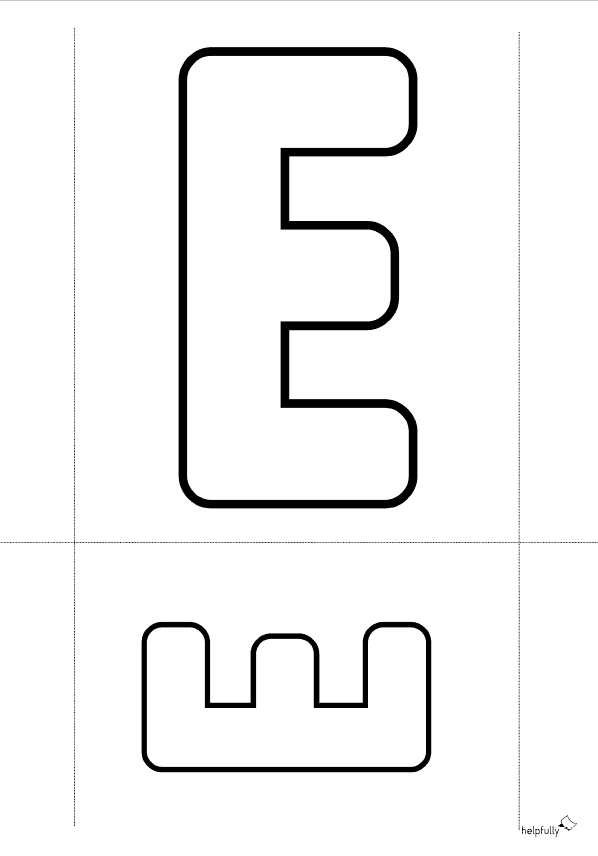 Buchstabenschablone E zum Ausdrucken als gratis PDF