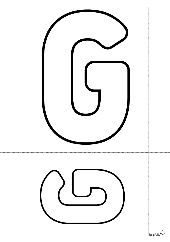 Buchstabenschablone G zum Ausdrucken als gratis PDF