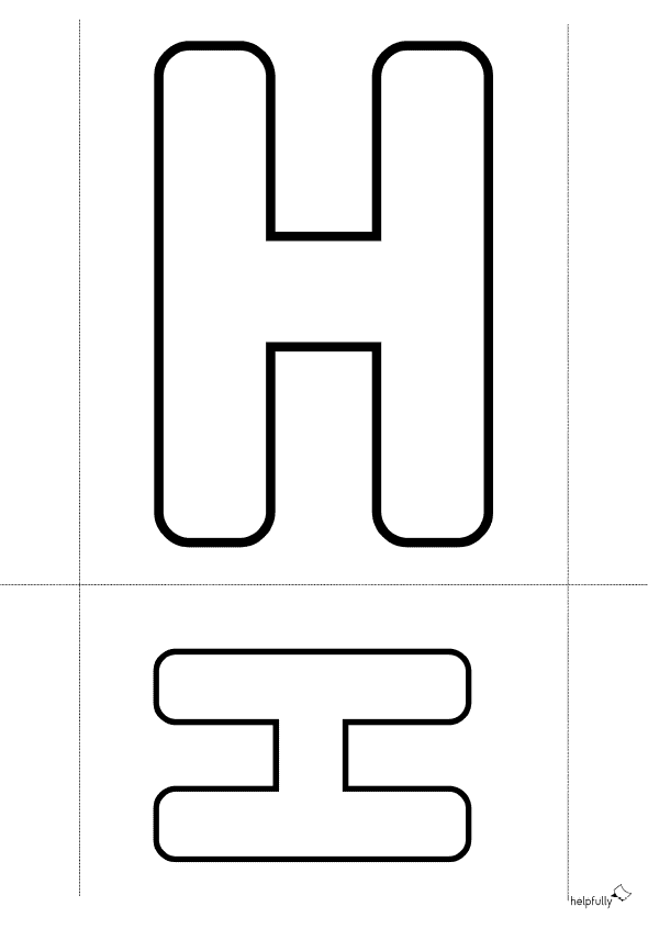 Buchstabenschablone H zum Ausdrucken als gratis PDF