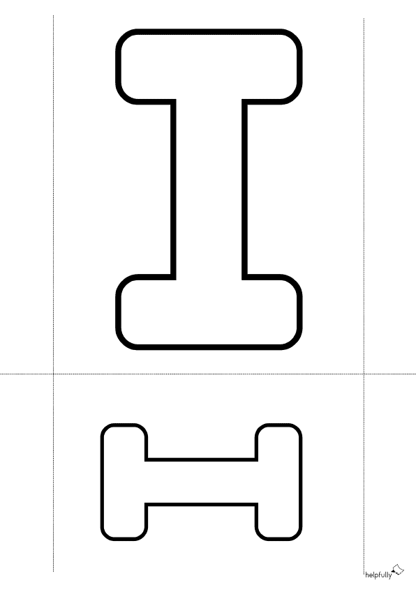 Buchstabenschablone I zum Ausdrucken als gratis PDF