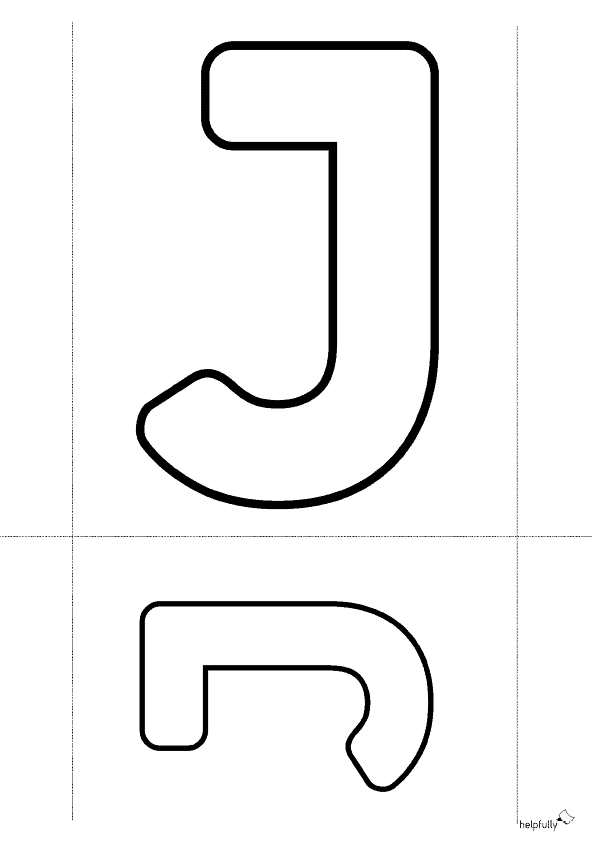 Buchstabenschablone J zum Ausdrucken als gratis PDF