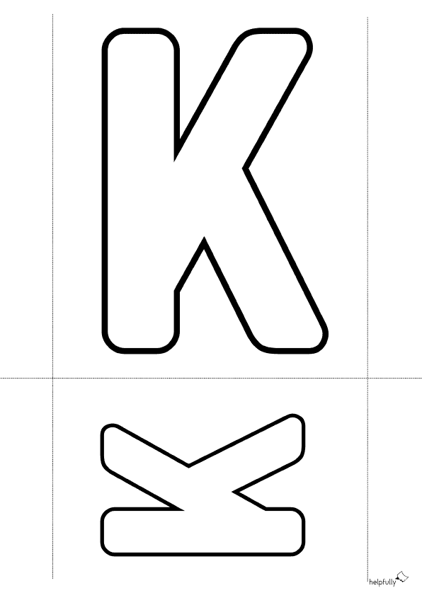 Buchstabenschablone K zum Ausdrucken als gratis PDF