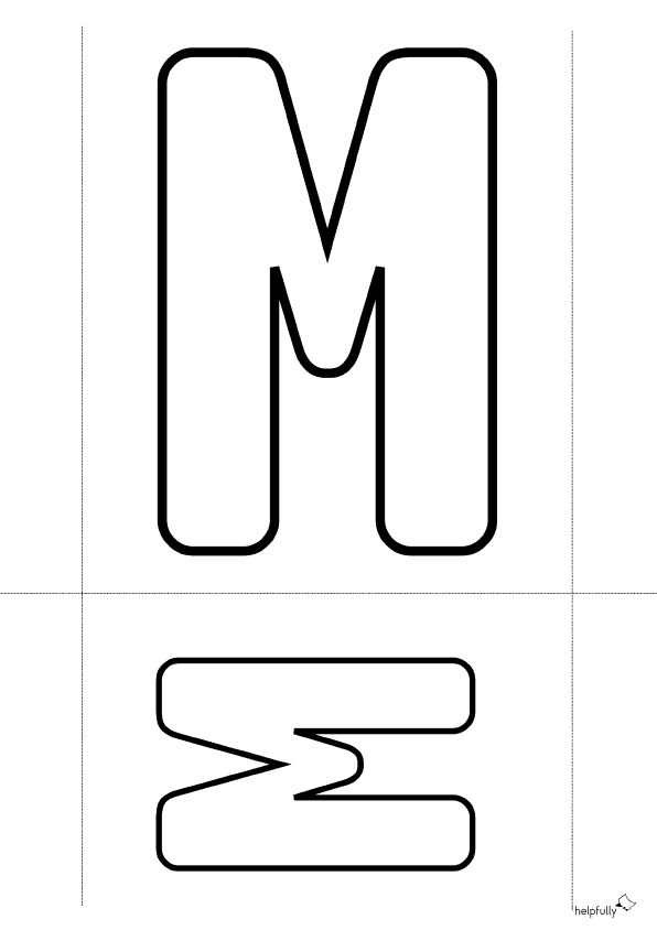 Buchstabenschablone M zum Ausdrucken als gratis PDF