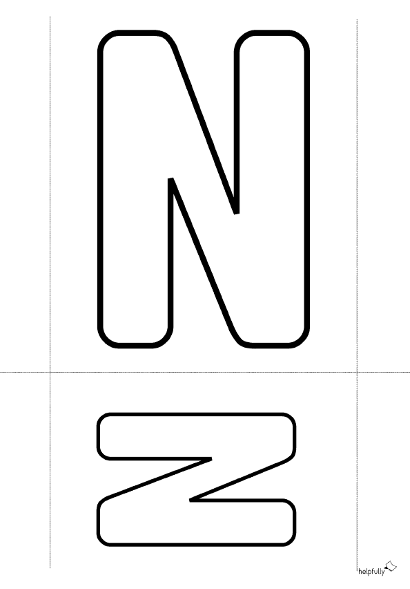Buchstabenschablone N zum Ausdrucken als gratis PDF