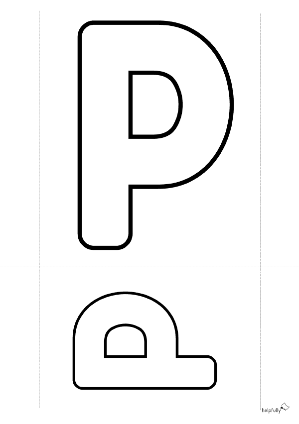 Buchstabenschablone P zum Ausdrucken als gratis PDF