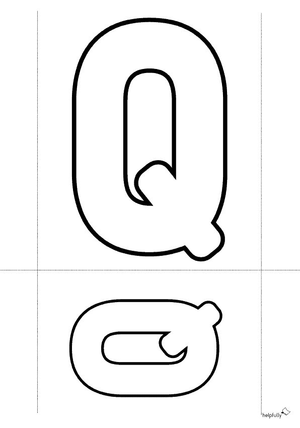 Buchstabenschablone Q zum Ausdrucken als gratis PDF