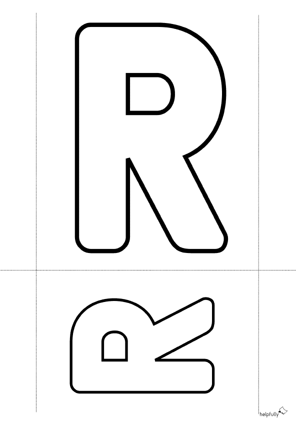 Buchstabenschablone R zum Ausdrucken als gratis PDF