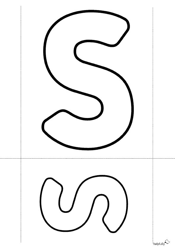 Buchstabenschablone S zum Ausdrucken als gratis PDF