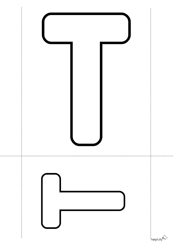 Buchstabenschablone T zum Ausdrucken als gratis PDF