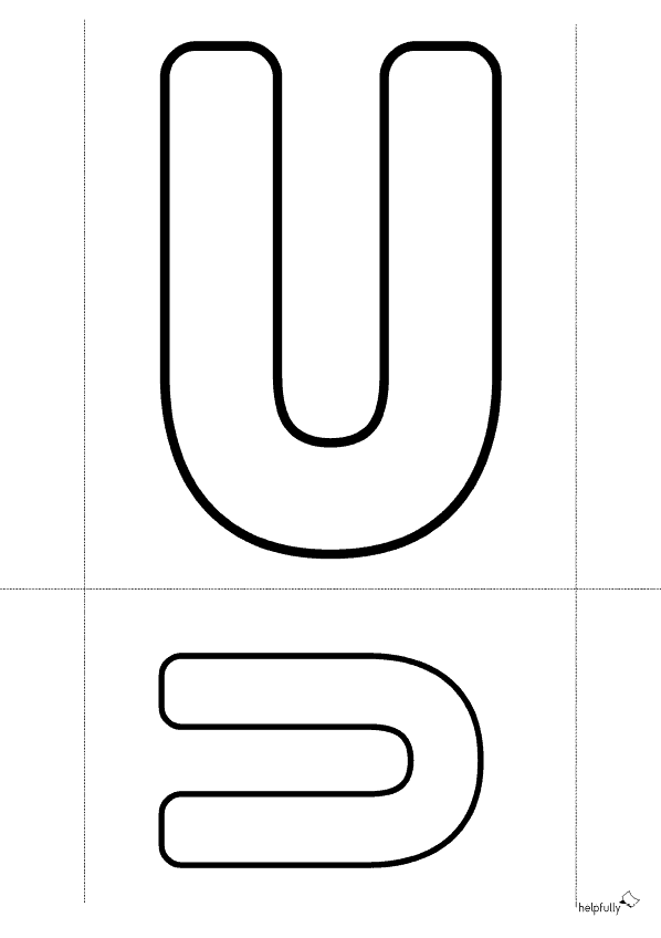 Buchstabenschablone U zum Ausdrucken als gratis PDF