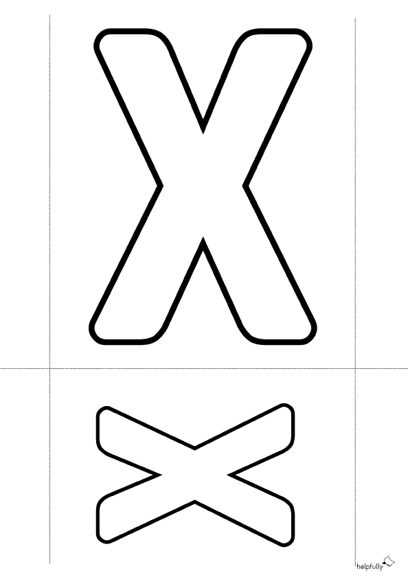 Buchstabenschablone X zum Ausdrucken als gratis PDF