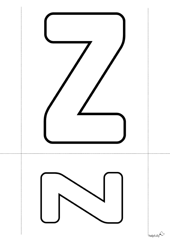 Buchstabenschablone Z zum Ausdrucken als gratis PDF
