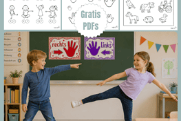 rechts links Arbeitsblätter mit Übungen für Grundschule zum Ausdrucken, A4 Formate