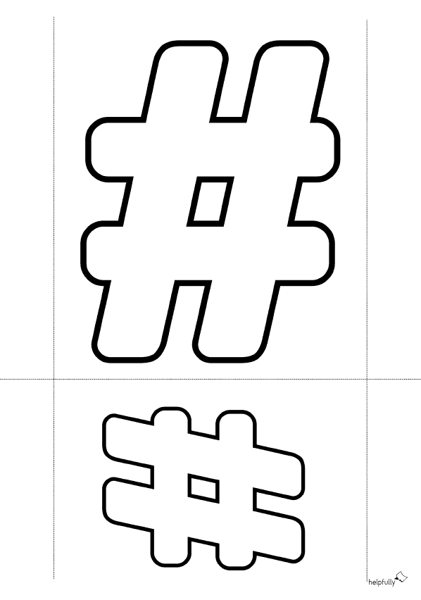 Hashtag-Vorlage zum Basteln als kostenloses PDF ausdrucken