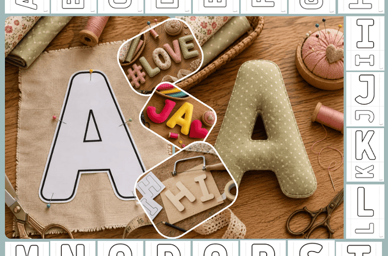 Buchstabenschablonen zum Ausdrucken als gratis DIY-Vorlagen von A bis Z, jeweils 2 Größen