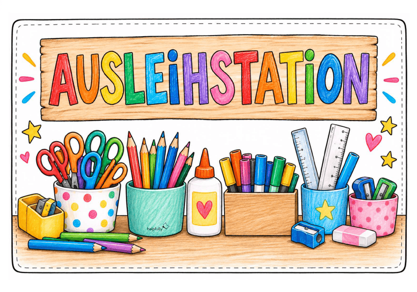 A4-Schild Ausleihstation zum Ausdrucken