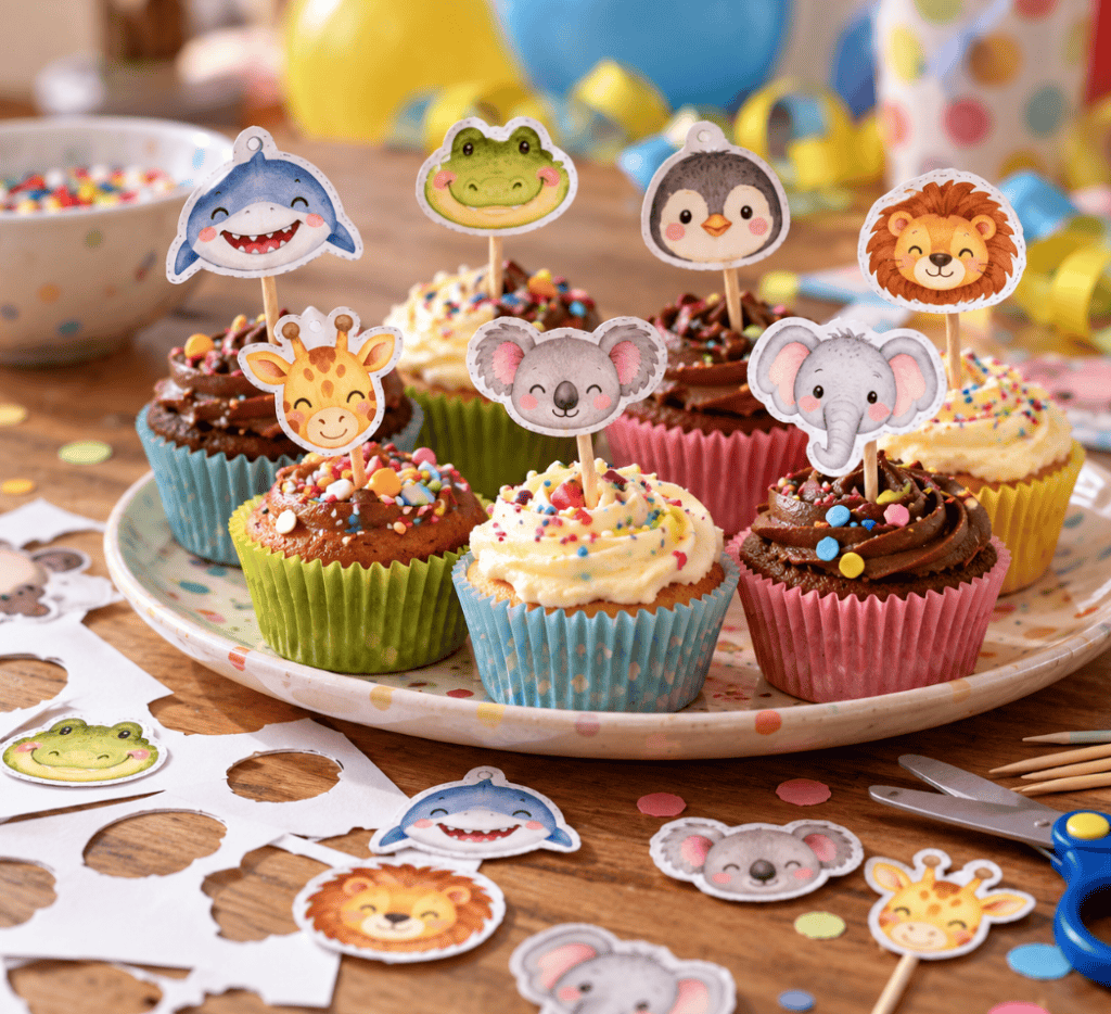 Muffins tierisch toppen? Geht mit den süßen Tieren zum Ausdrucken