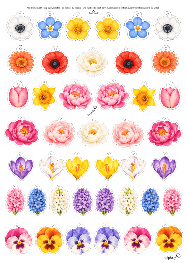 Noch mehr Blumen zum Ausdrucken, Basteln und Gestalten!