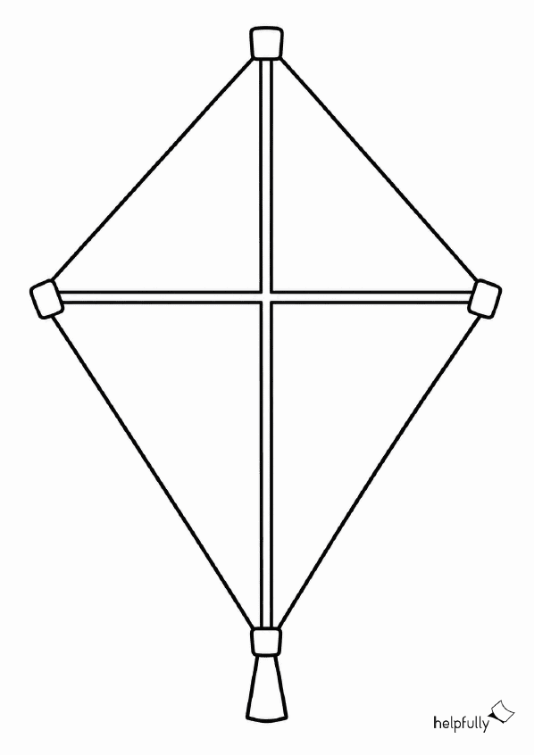 Großer Papierdrachen zum Ausdrucken, Malen und Basteln