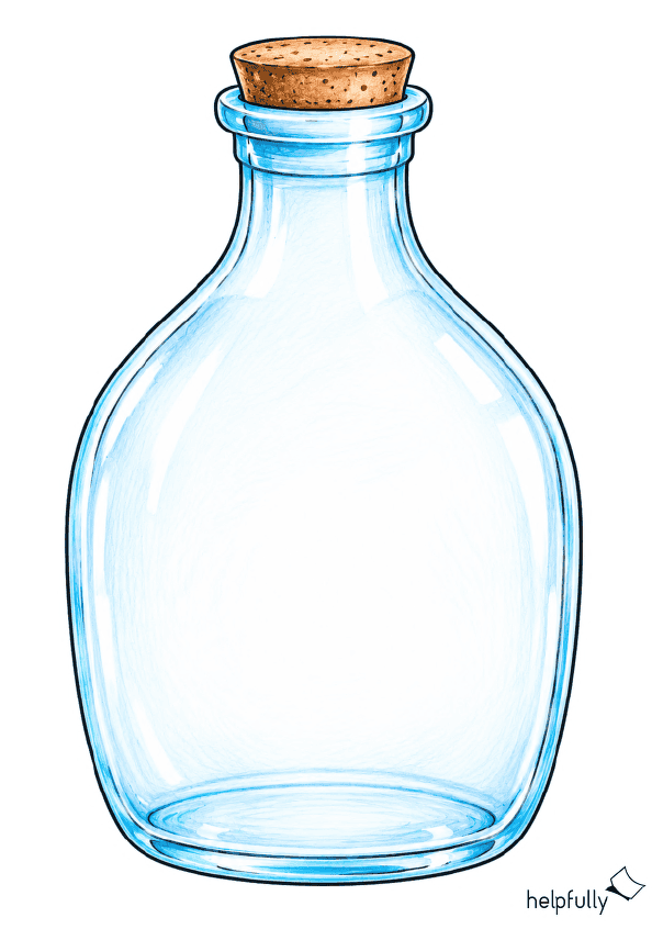 Leere Zaubertrankflasche zum Basteln zum Thema Freundschaft für Zettel