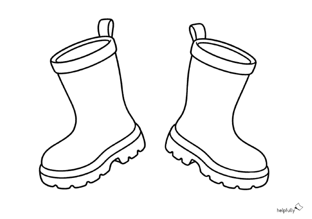 Große Gummistiefel zum Basteln, Ausschneiden, Malen und Gestalten mit Kindern