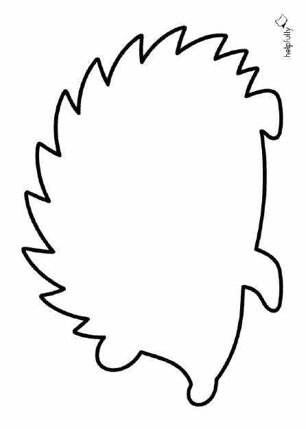 Großer Igel nach links schauend zum Ausdrucken, Malen und Basteln