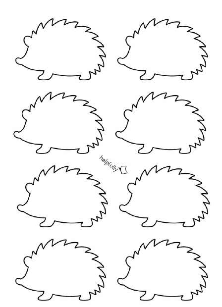 Kleine Igel nach links schauend zum Ausdrucken, Malen und Basteln