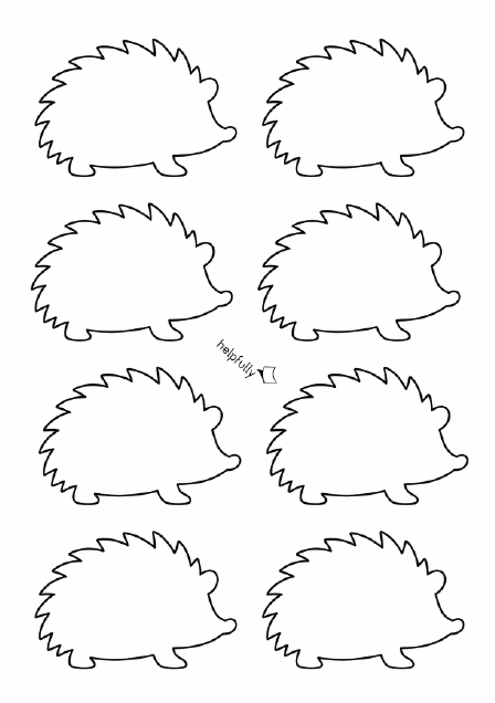 Kleine Igel nach rechts schauend zum Ausdrucken, Malen und Basteln