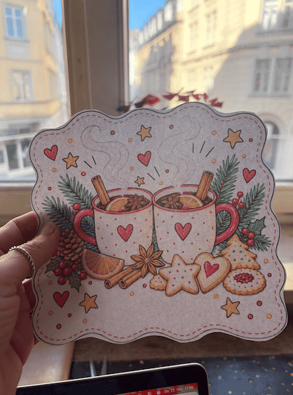 Ausgeschnittener Glühwein-Gutschein zum Selbstbeschriften