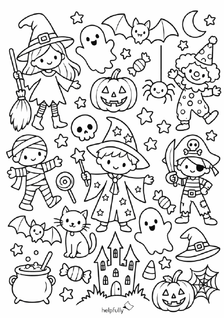 Hier wird gruselig so süß : Die Ausmalbilder "Halloween" für Kinder