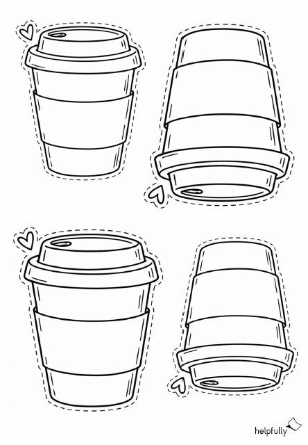 Blanko-Kaffeebecher zum Ausdrucken, Ausschneiden und Basteln